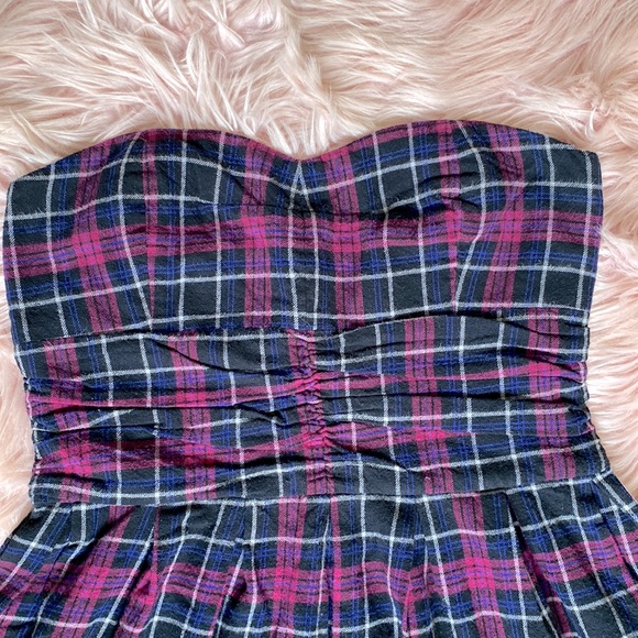Forever 21 | Heritage 1981 Plaid Flannel Strapless Dress Sz L - Picture 2 of 6
